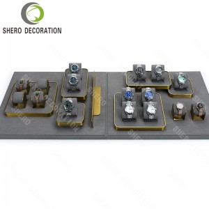 Custom High Quality Velvet Luxury Jewelry Display Stand Design Jewelry Display Set Ring Holder for Store